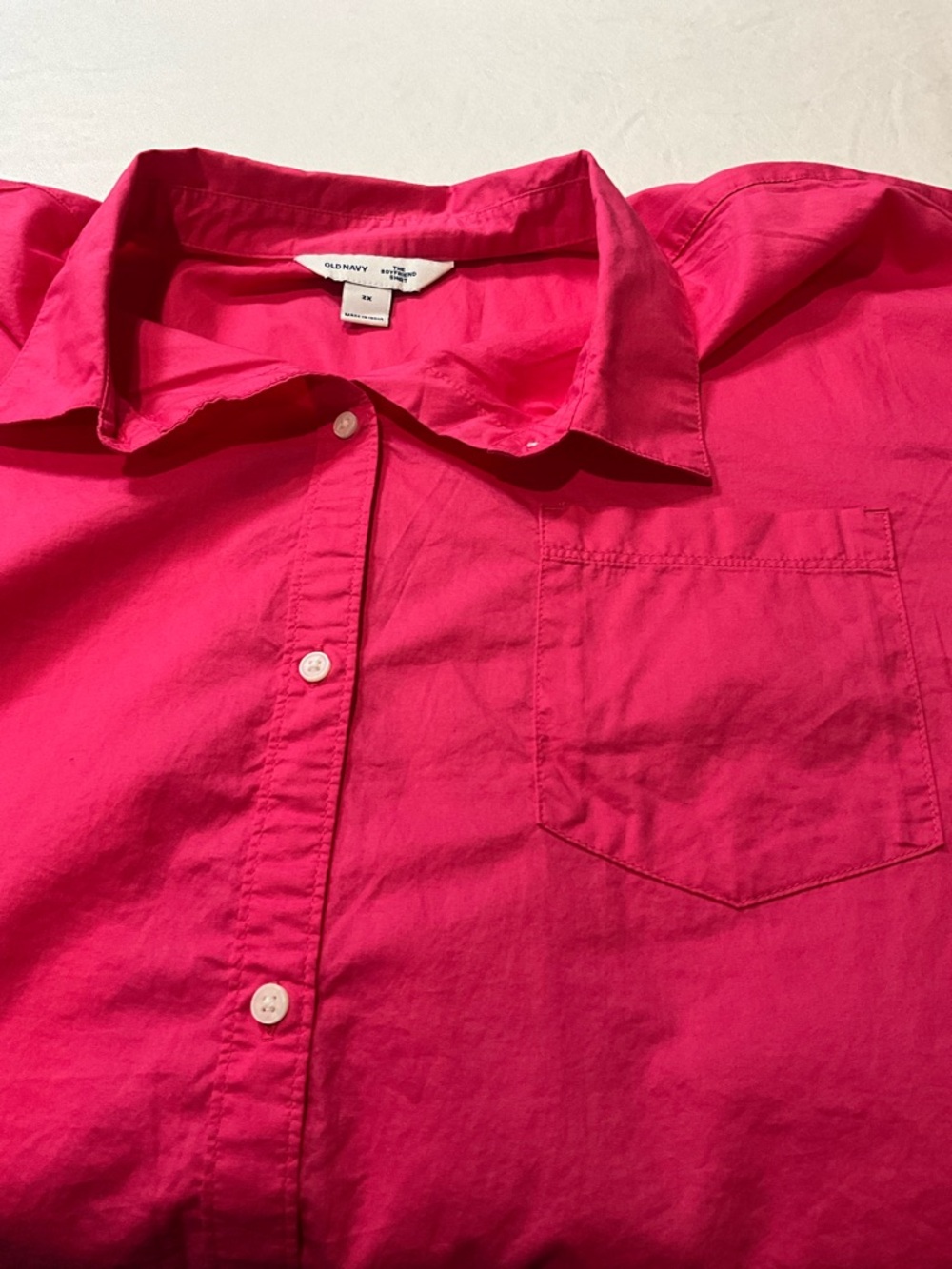 Old Navy Hot Pink Button-Down Boyfriend Shirt Size 3X - Picture 3 of 7